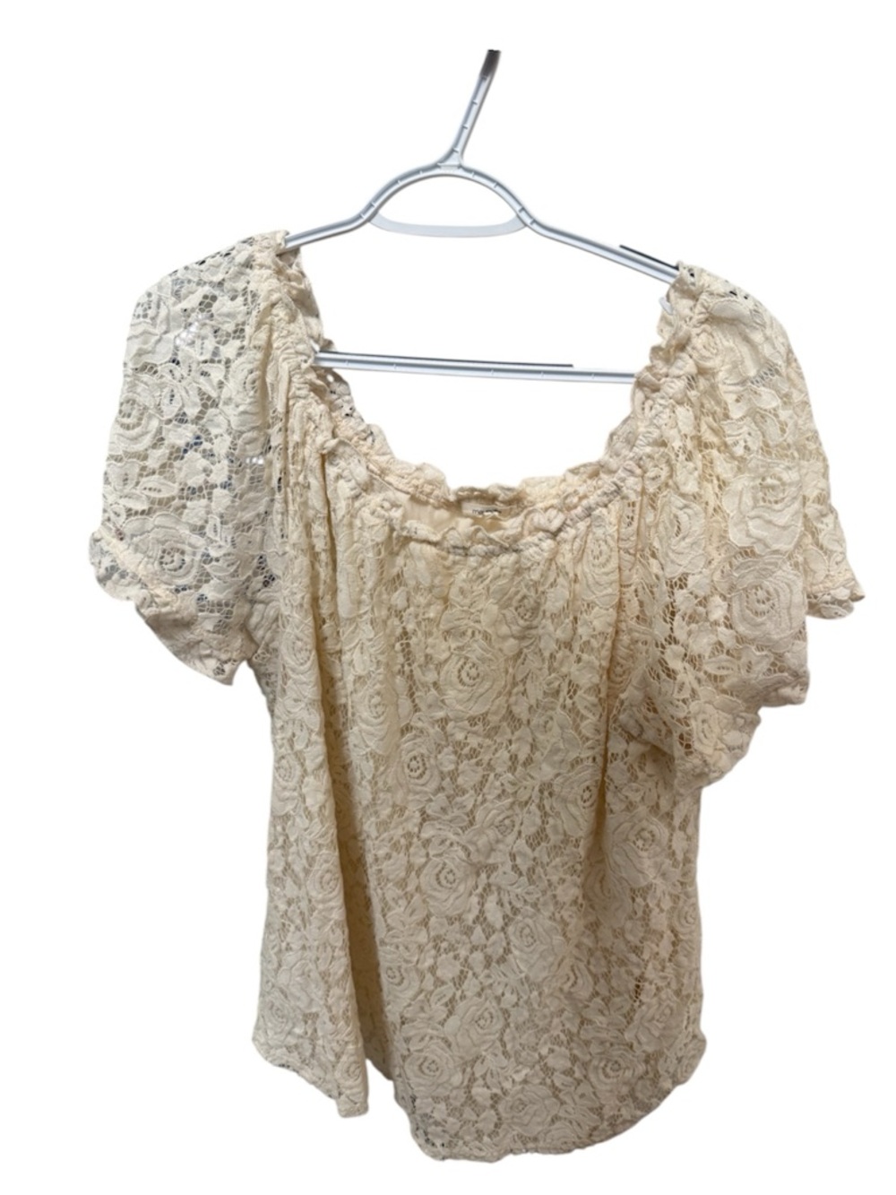 Maurices Cream Lace Peasant Blouse